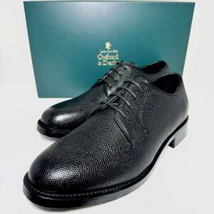 即決/未使用/箱有/London shoe make /ロンドンシューメイク/レザーシューズ/25.5cm/Oxford and Derby /グレインレザー/プレーントゥ/メンズ