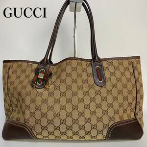 GUCCI グッチ　プリンシー　トートバッグ　シェリーライン　キャンバス　GG柄　ヴィンテージ　GGキャンバス 