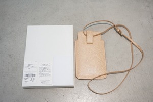 極美品 正規 MAISON MARGIELA マルジェラ S56UI0211 レザー ショルダー スマホ ケース カバー ポーチ ネックレスiPhone13 14 茶本物825O▲