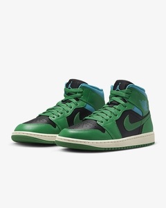 NIKE WMNS AIR JORDAN 1 MID BQ6472-033 エア ジョーダン ミッド 黒×緑×青 25.5cm