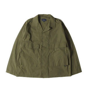 DESCENDANT ディセンダント シャツ サイズ:2 20AW コットン/コーデュラナイロン ファティーグシャツ DWU FATIGUE SHIRT オリーブドラブ