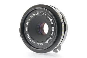 NIKON 非Ai GN Auto NIKKOR 45mm F2.8 Fマウント ニコン MF一眼レフ用 標準単焦点 パンケーキレンズ ■30428