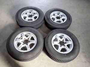 YS12961【送料無料195/80R15 107/105LT】ハイエース レジアス 2023年製 中古スタッドレス ▼15×6J 139.7/6H ET35▼1円スタート