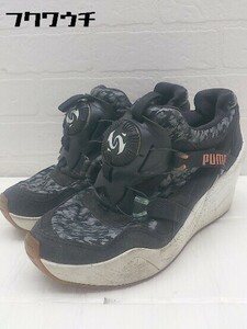 ◇ Puma プーマ Disc Wedge 357115-03 スニーカー シューズ 22.5？ ブラック レディース