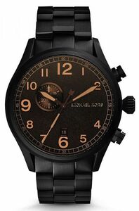 ☆MICHAEL KORS[マイケルコース] mk7067 Hangar Matte Black Stainless Steel メンズ ブラックステンレス クロノグラフ腕時計