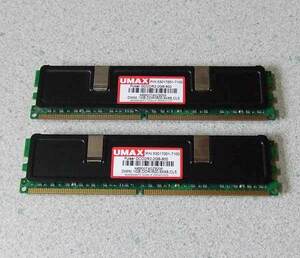 メモリー UMAX DDR2-800 PC2-6400 1GB ヒートシンク付き 2枚 セット