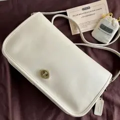 レア Vintage Coach ショルダーバッグ 白 USA オールドコーチ