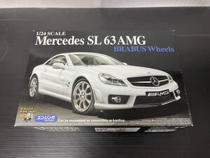 アオシマ 1/24スケール プラモデル／メルセデス ベンツ SL63 AMG オプションホイール 新品未組立 ブラバスホイール仕様 R230後期エンジン付