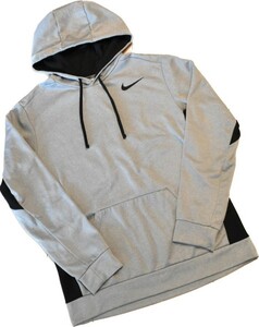 美品*NIKE THERMA FIT ナイキ サーマフィット*ライトグレー系*メンズ*パーカー*ランニング*ウォーキング*スポーツ*トレーニング*L*春夏秋冬