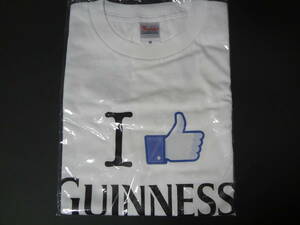ギネス ビール facebook いいね 非売品 ノベルティ Tシャツ Mサイズ ホワイト 未開封品 オフィシャル 景品 guinness グッズ アイリッシュ
