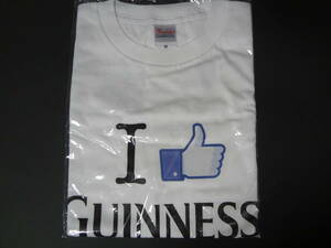 ギネスビール facebook いいね 非売品 ノベルティ Tシャツ Mサイズ ホワイト 未開封品 オフィシャル guinness グッズ アイリッシュパブ