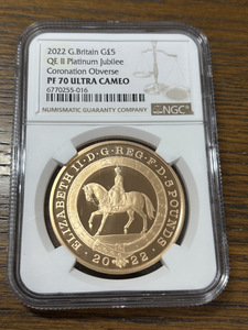 2022年 イギリス 英国 エリザベス女王 プラチナジュビリー 記念 5ポンド金貨 NGC PF70 ULTRA CAMEO モダンコイン アンティークコイン