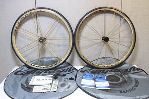 超希少! 金シャマ!○Campagnolo カンパニョーロ SHAMAL ULTRA GOLD シマノフリー 11/12s対応 チューブラー ホイールセット