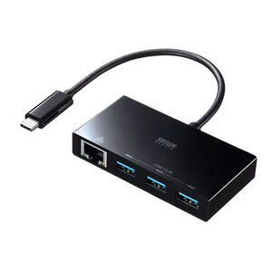 USB Type-Cハブ付き Type-CをLANに変換 3ポートUSB3.2 Gen1 Nintendo Switch対応 ブラック USB-3TCH19ABKN サンワサプライ 送料無料 新品