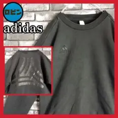 TANGOタンゴ adidas刺繍ワンポイントロゴ 黒スウェットトレーナー 古着