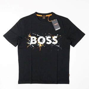 新品正規品 HUGO BOSS ヒューゴ ボス メンズ 半袖 スプラッシュプリント シグネチャー ロゴ Tシャツ 大谷翔平 ブラック XL