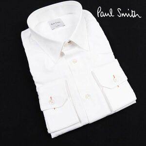 新品1円～★定価1.9万 ポールスミス Paul Smith 長袖 マイクロヘリンボーン ドレスシャツ XL 白 正規店本物 ◆5177◆