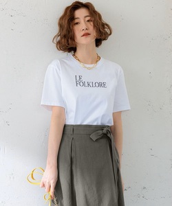 23区◆新品 FOLKLORE ロゴTシャツ ホワイト系 定価9900円 オンワード樫山◆size38