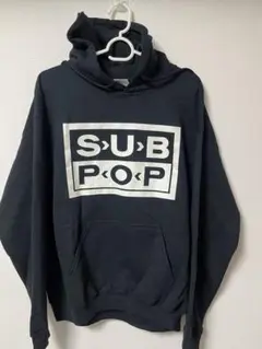 美品　SUB POP パーカー 黒　ギルダン社製　ヘヴィーブレンド　スウェット