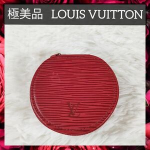 【極美品】送料無料 LOUIS VUITTON ルイヴィトン コインケース アクセサリーケース エピ ポーチ レディース レザー カスティリアンレッド