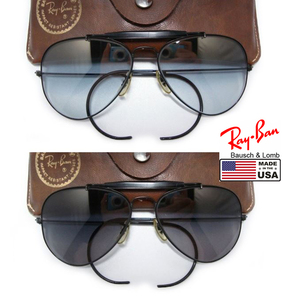 Vintage B&L RayBan OUTDOORSMAN Changeable調光レンズ ブラックUSAボシュロム アウトドアーズマン チェンジャブル アメリカ製サングラス黒