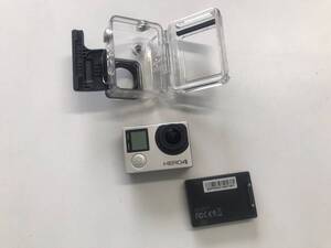 ゴープロ シルバー動作正常 中古 GoPro HERO 4 アクションカメラ カメラ 大容量バッテリー付き