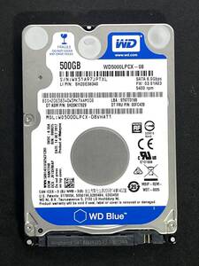 【送料無料】 ★ 500GB ★　WD Blue　/　WD5000LPCX 　良品　 2.5インチ 内蔵HDD　厚さ9.5mm　SATA　Western Digital [管理■PTXL]