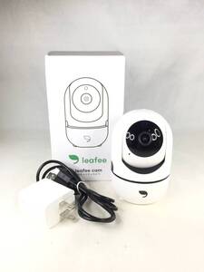 【中古品】☆1スタ☆ leafee cam スマートセキュリティカメラ le-cam-01 室内カメラ360 防犯カメラ ペットカメラ 動作未確認 付属品あり 