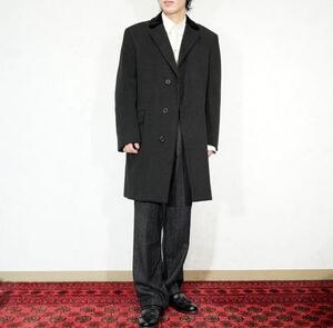 Aquascutum VELOUR COLLAR WOOL DESIGN CHESTERFIELD COAT/アクアスキュータムベロア襟ウールデザインチェスターコート