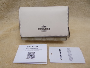 ☆コーチ 財布 レディース COACH 折り財布 シグネチャー マイクロ ウォレット CM761 SIGHA ライトカーキ×チョーク