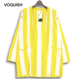 【新品 未使用】 VOGUISH ヴォーギッシュ ルパート ストライプ★ ニット ロング カーディガン ガウン 羽織り Sz.M位　メンズ　C5T00081_1#N