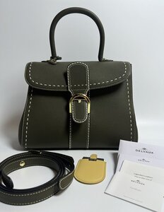 DELVAUX デルヴォー　ハンドバッグ グレインカーフレザー 斜め掛けショルダーバッグ 2WAYバッグ ゴールド金具