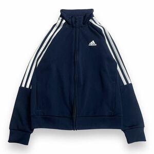 adidas アディダス トラックジャケット ジャージ 長袖ジャージ スポーツウェア フルジップ ワンポイントロゴ ネイビー キッズサイズ 130cm