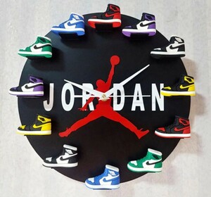 AIR JORDAN 壁掛け時計　JORDAN1 オシャレ フィギュア 6色 12個 スニーカー 送料無料　エア　ジョーダン