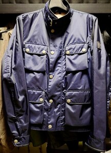 ★Belstaff/ベルスタッフ プレストン ナイロンライダースジャケット XS ネイビー メンズ イタリア製