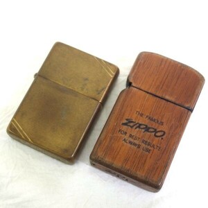 【全国送料一律370円】zippo 1937Replica 1991 + 木製スリム タイプ 2点まとめ ジッポライター ブラス