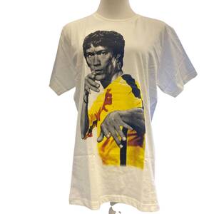 【1円スタート】 レア 希少 Bruce Lee ブルース・リー 半袖Tシャツ ホワイト プリントTシャツ メンズMサイズ コットン100% B0108XNUYX