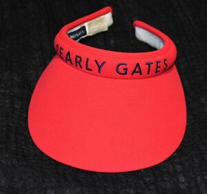 ★パーリーゲイツ★PEARLY GATES★バイザー　サンバイザー　キャップ　赤