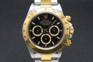 希少 ROLEX DAYTONA Ref:16523 Cal.4030 ロレックス デイトナ コスモグラフ エル・プリメロ ブラックダイヤル SS/YG コンビ U番 ■29775