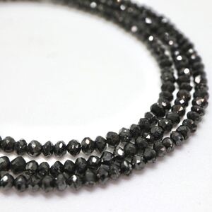 1円〜!!《K18 天然ブラックダイヤモンドネックレス》D 約4.4g 約42.5cm black diamond necklace EA7/EB0 E67