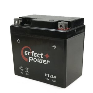 パーフェクトパワー PTZ6V 充電済バイクバッテリー【互換 YTZ6V FTZ6V GTZ6V YTX5L-BS】