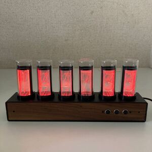 [12-150]ギクシークロック Gixie Clock AZUREST×GIXIE Wi-Fi グローチューブ時計 ニキシー菅時計 置き時計