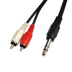 オーディオ変換ケーブル RCA / ピンプラグ×2(赤.白) - 6.3mm ステレオ標準プラグ 2m VM-RRS-2m