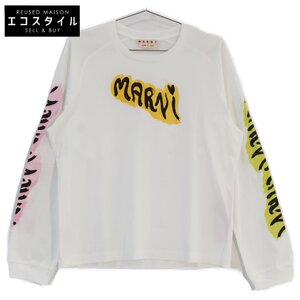 MARNI マルニ 23年製 ホワイト コットン 長袖Tシャツ ホワイト 44 トップス コットン メンズ 中古