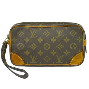 本物 ルイヴィトン LOUIS VUITTON LV マルリードラゴンヌ PM モノグラム クラッチバッグ セカンドバッグ ブラウン M51827