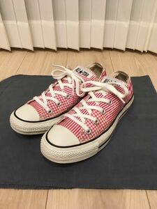 converse ALL STAR ローカットスニーカー 23㎝ チェック ストライプ パッチワーク コンバース オールスター