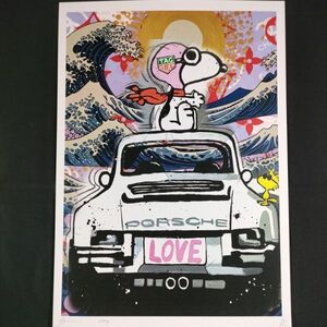 AO54 DEATH NYC 世界限定ポスター 現代アート ポップアート SNOOPY スヌーピー ウッドストック porsche ポルシェ 浮世絵 波