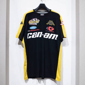 XL / Kappa Can-Am GO FAS Racing FORD NASCAR カッパ フォード レーシング Tシャツ ワッペン プリント ロゴ 黒 黄色 イエロー 古着 メンズ