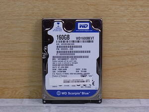 △E/716●ウェスタンデジタル Western Digital☆2.5インチHDD(ハードディスク)☆160GB SATA300 5400rpm☆WD1600BEVT☆中古品