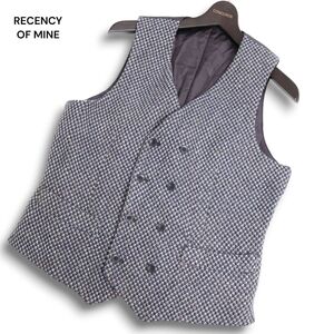 RECENCY OF MINE アバハウス 秋冬 ウール★ 中綿 ニット 切替 ダブル ベスト ジレ Sz.46　メンズ　C4T10323_B#N